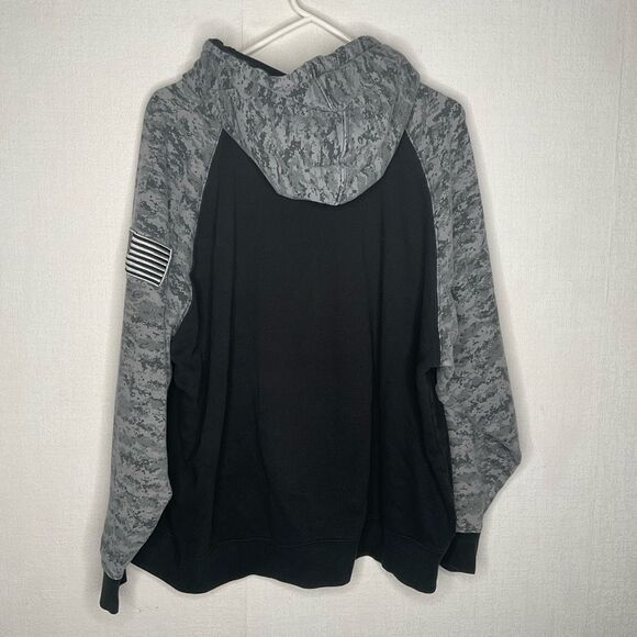 Ariat Pullover Mens XXL Hoodie Digital Camo Black Gray Patriot USA Flag Work Top - Picture 8 of 9